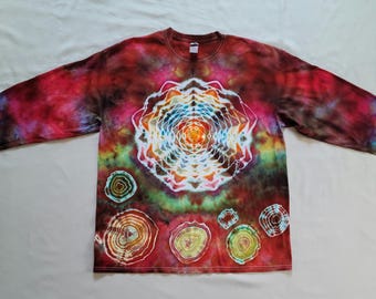 Mandala Long Sleeve Tie Dye T-Shirt Unisex XL