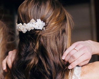 Bridal Headpiece, lace headpiece, hair comb, alencon lace, wedding headpiece, bridal accessories -- Style | OLIVIA