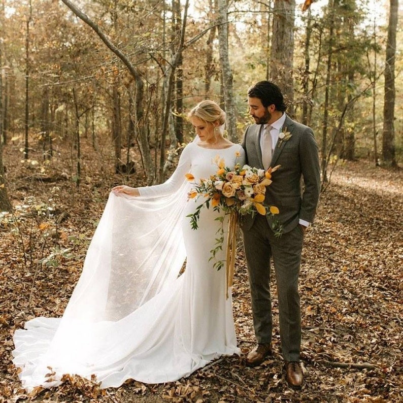MARY Style Simple Veil English Net Veil Waltz veil Long Veil Soft Veil Chapel Length