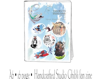 Studio Ghibli Zine•Hayao Miyazaki Mini Book•Totoro•Spirited Away•Howls Moving Castle•Kiki•Princess Mononoke•Porco Rosso•Anime Gift