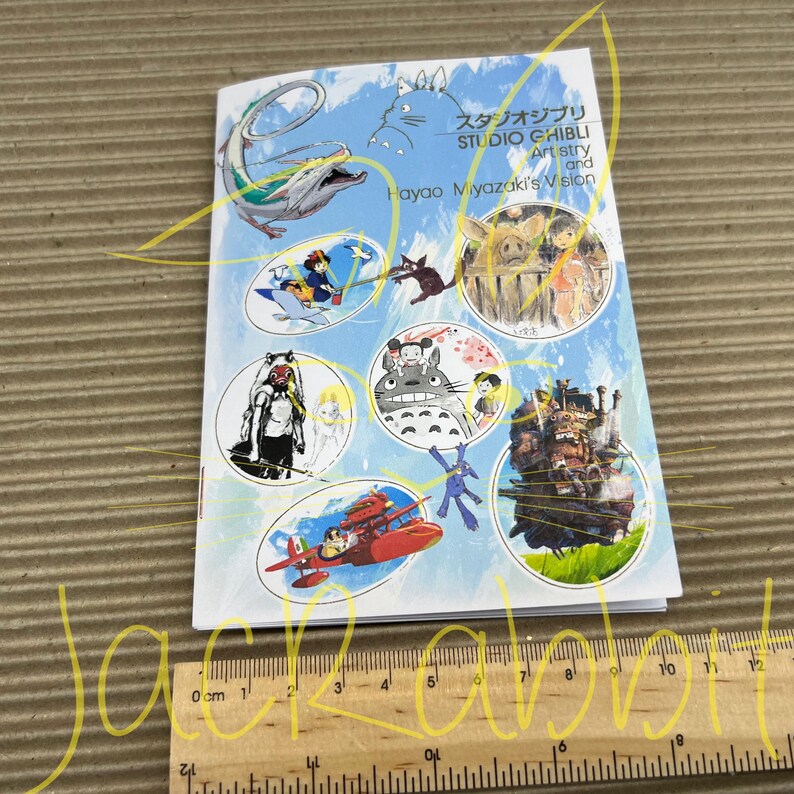 Studio Ghibli Zine•Mini livre Hayao Miyazaki•Totoro•Le voyage à haleine•Le château émouvant hurle•Kiki•Princesse Mononoké•Porco Rosso•Cadeau de dessin animé image 4