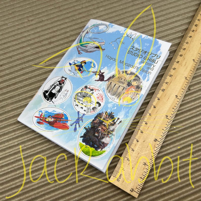 Studio Ghibli Zine•Mini livre Hayao Miyazaki•Totoro•Le voyage à haleine•Le château émouvant hurle•Kiki•Princesse Mononoké•Porco Rosso•Cadeau de dessin animé image 5