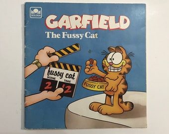 1988 Garfield the Fussy Cat Paperback Kids Book Children Reading Cute Orange Fat Cat 80s