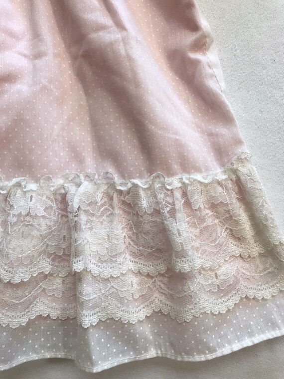 Baby Girls Pink Dress Vintage 80s Cute Pastel Ado… - image 7