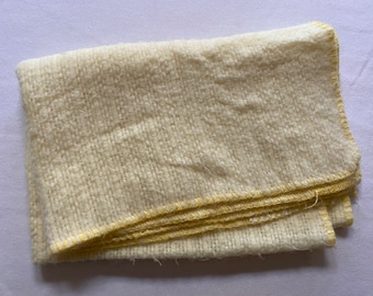 Yellow Waffle Weave Baby Blanket Crib Blankie Nostalgic Vintage