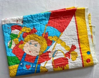 Cabbage Patch Kids Quilted Baby Blanket Handmade Cute 80s Kids Babies Crib Blankie Nostalgic CPK