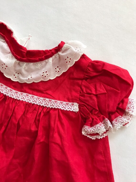 Baby Girls Red Valentines Day Pretty Dress Vintag… - image 3