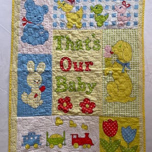 That’s Our Baby Blanket 80s Kids Babies Crib Blankie Nostalgic Children Collectible Quilted Cute Animals