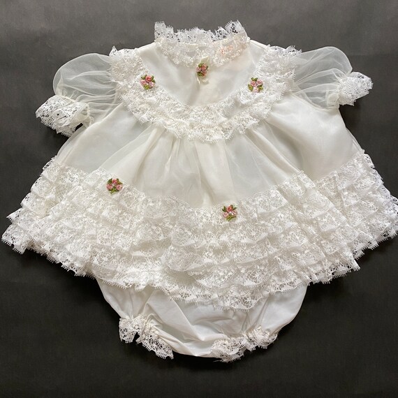 Vintage Baby Girls Ruffle Full Circle Pageant Fri… - image 3