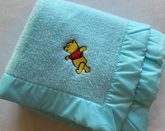 Winnie the Pooh Fleece Baby Blanket Crib Size Babies Toddler Children Kids Collectible Disney Bedtime 80s 90s