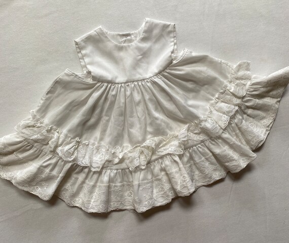 Vintage White Baby Dress Slip Size 2 Toddler Clot… - image 4