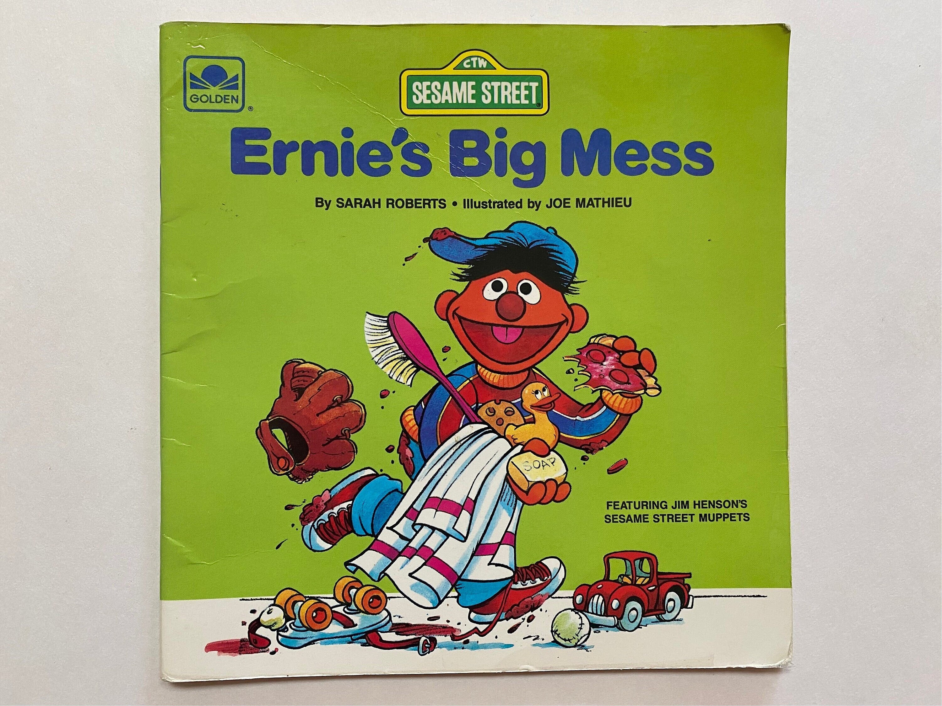 1983 Ernies Big Mess Kids Book Soft Cover Sesame Street Jim Henson ...