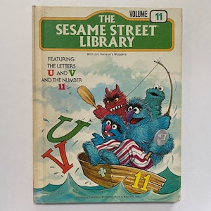 1970s The Sesame Street Library Book 11 Muppets Jim Henson Kids Hard Cover Reading Story Letters U and V Number 11