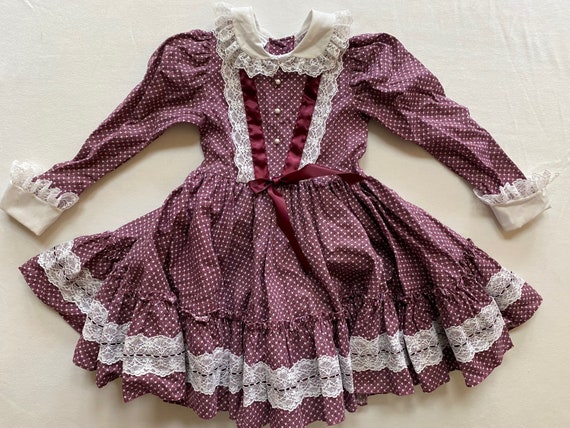 Girls Old Fashioned Size 6 Pretty Ruffle Full Cir… - image 2