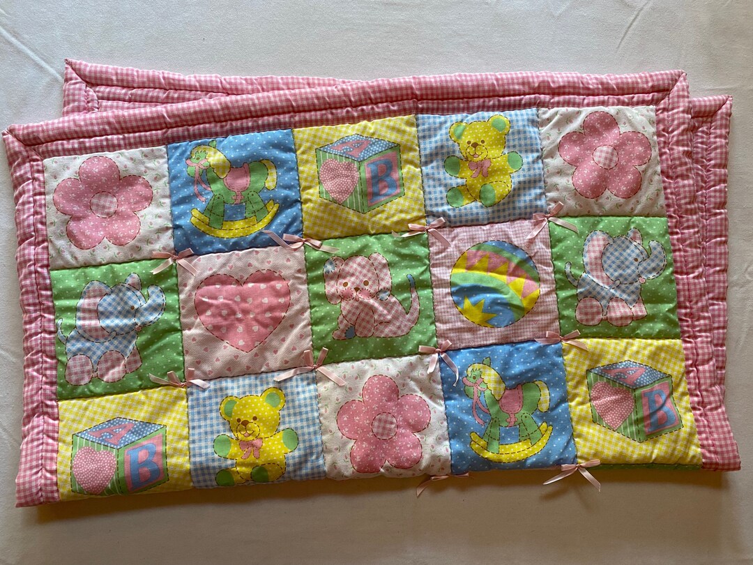 Pastel Baby Blanket 80s 90s Kids Babies Crib Blankie Nostalgic Quilt Children Soft Plush Collectible Quilted Etsy