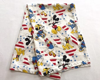 Vintage Baby Blanket Crib Sheet Mickey Mouse Gang Babies Kids Children 1985 80s Retro Nostalgic