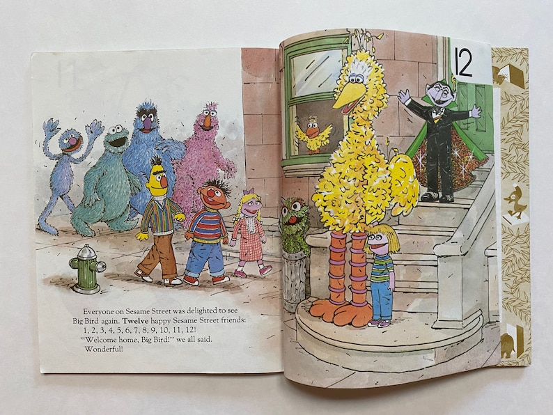 1985 count all the way to sesame street little golden book etsy