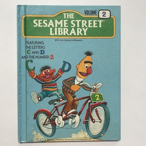 1973 The Sesame Street Library Book 2 Muppets Jim Henson Kids Hard Cover Reading Story Letters C and D Number 2