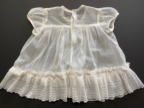 Baby Girls Sheer Dress Vintage Cute White Babies … - image 2