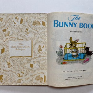 Vintage the Bunny Book Little Golden Book 80s Reprint Kids Hard Cover ...