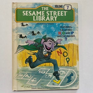 1970s The Sesame Street Library Book 7 Muppets Jim Henson Kids Hard Cover Reading Story Letters N O and P Number 7