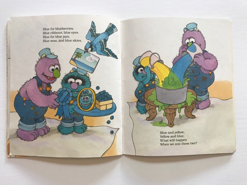 1990 Sesame Street Wet Paint A Color Story Picture Story Book Etsy
