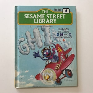 1978 The Sesame Street Library Book 4 Muppets Jim Henson Kids Hard Cover Reading Story Letters G H and I Number 4