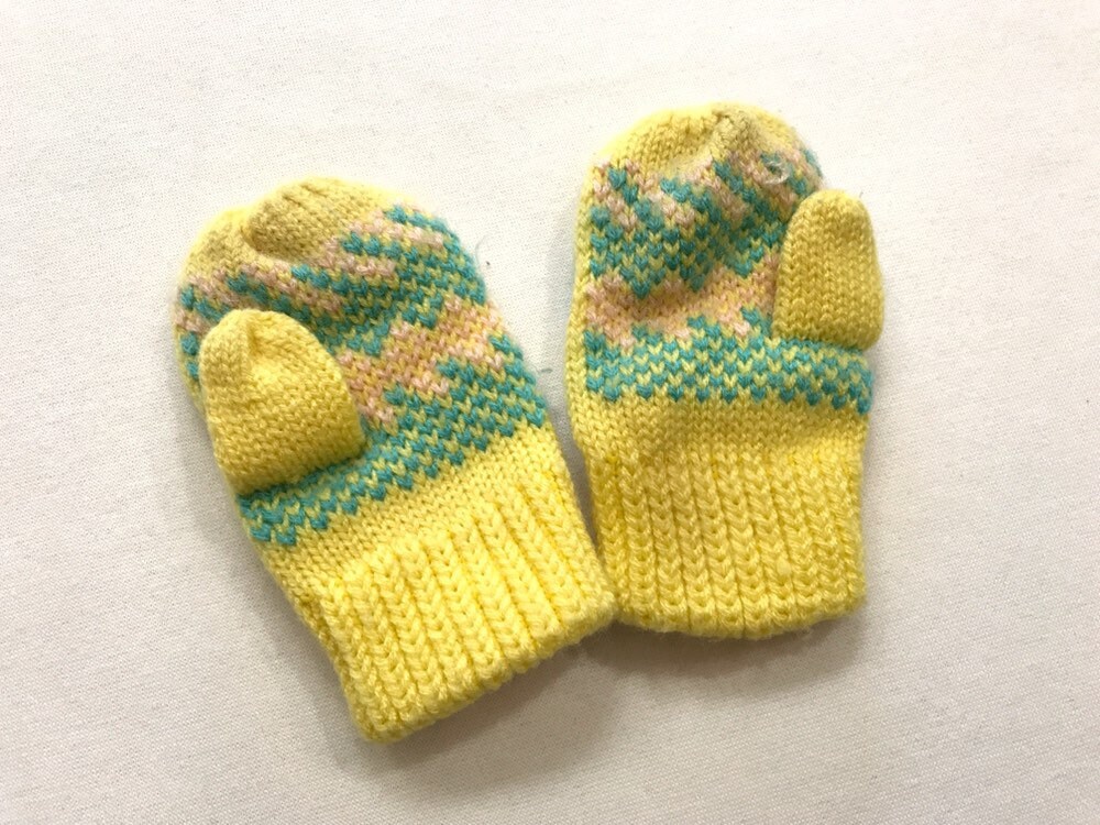 Vintage 80s Toddler Mittens for Winter Playing Warmth Knitted Etsy
