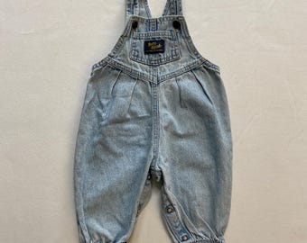 1990s Osh Kosh B’gosh Vestbak Demin Overalls Size 6-9 Months Made in USA Cotton