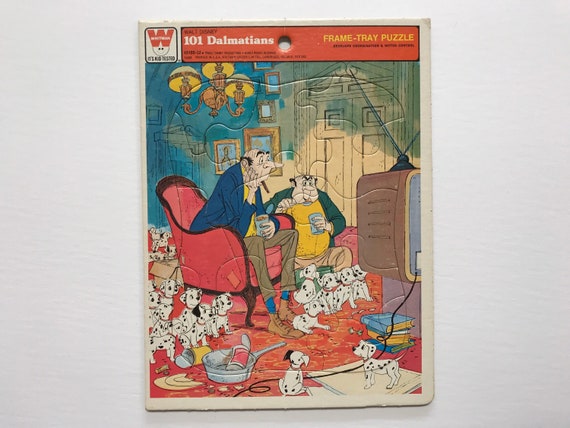 70s Disney 101 Dalmatians Frame Tray Puzzle Whitman USA Kids