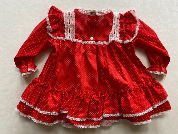 Baby Girls Red Dots Valentines Day Pretty Dress V… - image 3