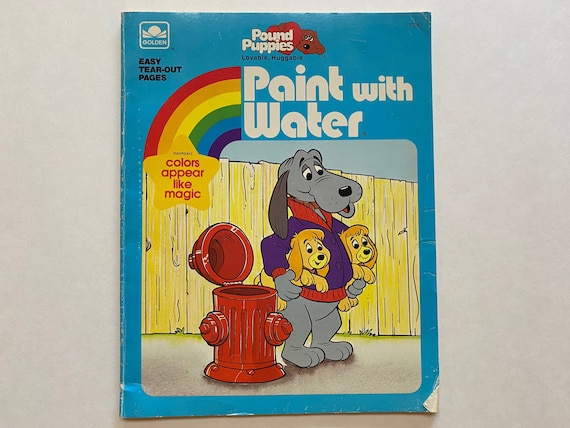 1987 Pound Puppies Paint With Water Coloring Book Kids Childrens Activity  Book Paper Ephemera Golden -  Denmark