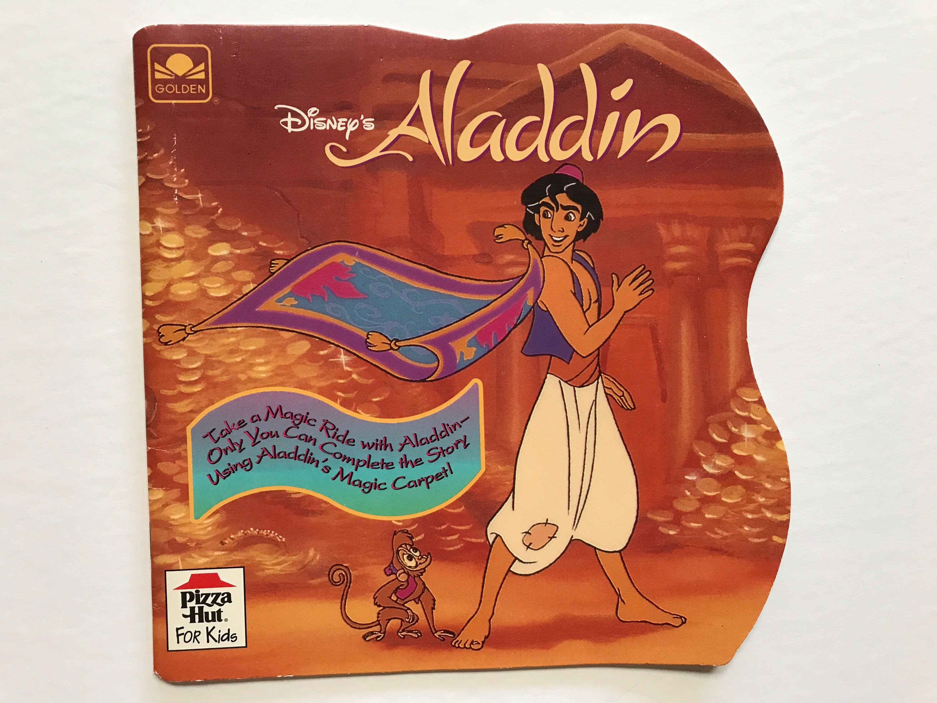 1992 Disney Aladdin Softcover Kids Book Golden Book Reading