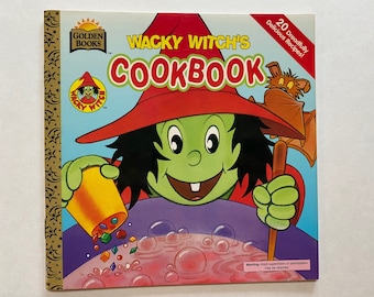 1996 Wacky Witchs Cookbook Halloween Spooky Season Recipes for Kids Golden Books Softcover