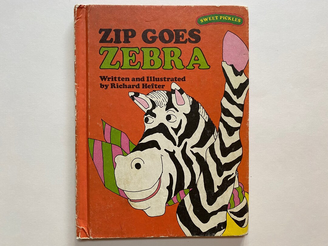 1977 Sweet Pickles Zip Goes Zebra Cute 70s Kids Story Book Children