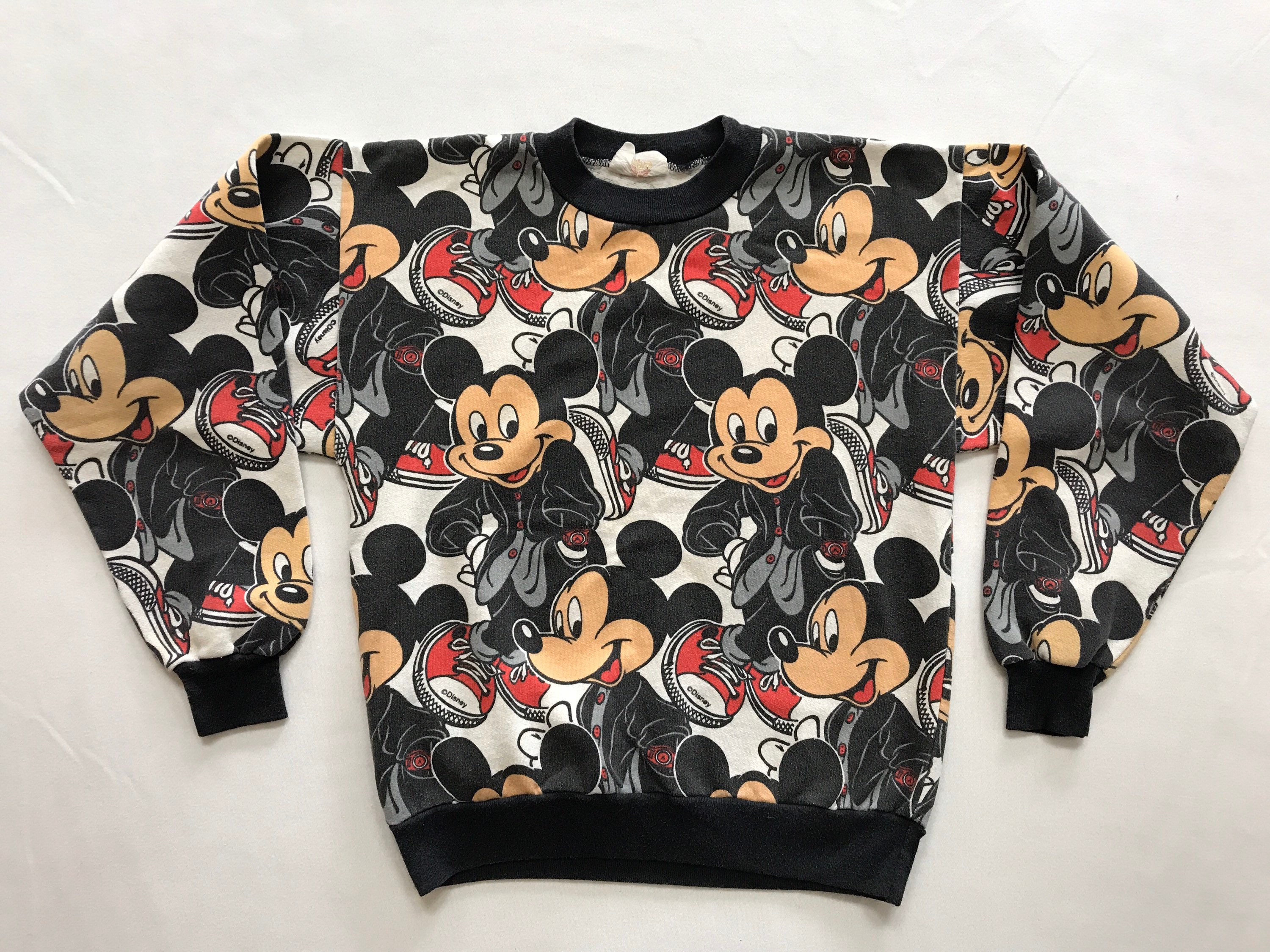 Vintage Kids Mickey Mouse Sweatshirt Kids Size Large All Over 