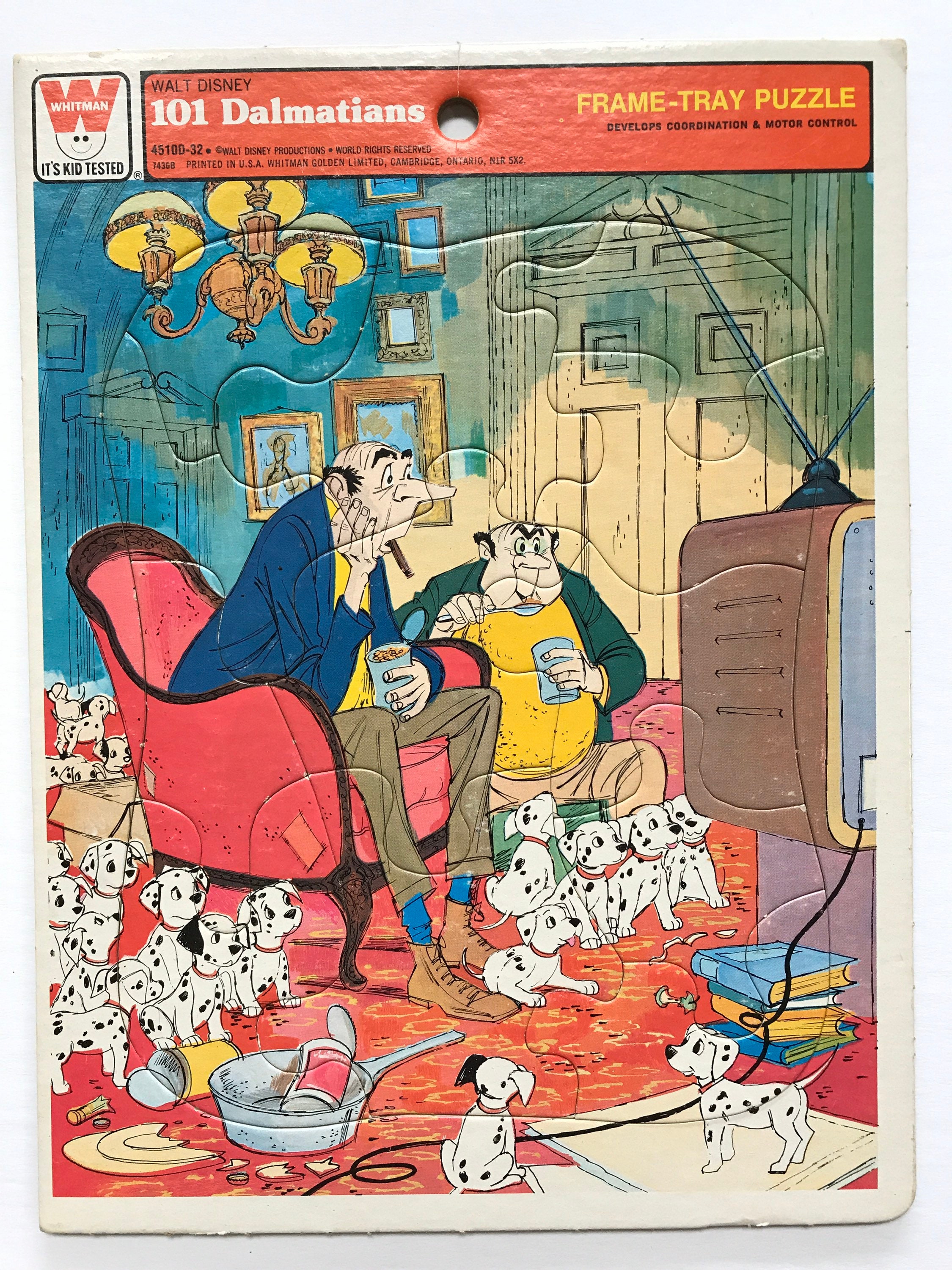 70s Disney 101 Dalmatians Frame Tray Puzzle Whitman USA Kids