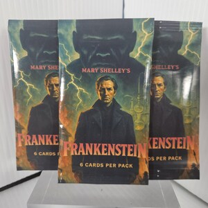 3 paquetes sellados de cartas coleccionables de monstruos de Frankenstein: cartas coleccionables de terror gótico, película clásica de monstruos retro de Mary Shelley