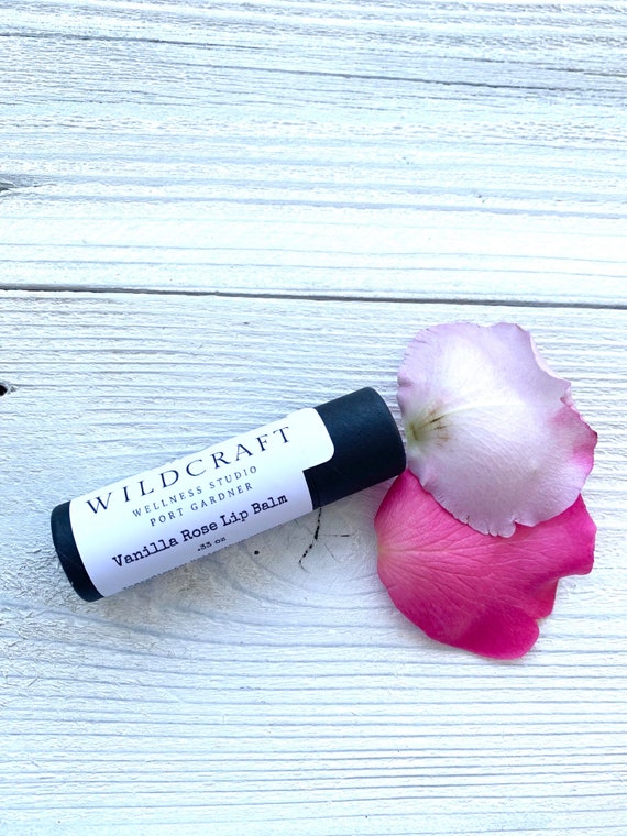 Lip Balm Organic Vanilla Rose Lip Care Natural Lip Etsy