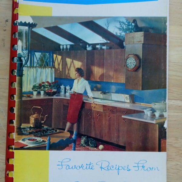 Cookbook, cookbooks vintage, vintage cookbook, 1960s cookbook, a book of favorite recipes