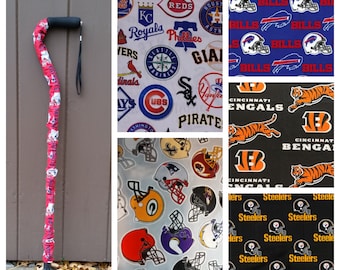 Cane Sock/Walking Cane Cover/Cane Sleeve/Decorative Cane Cover/Mobility Aid/Nfl/Mlb/Nhl/Nba/College teams/Sports teams/Free shipping