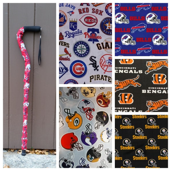 Cane Sock/Walking Cane Cover/Cane Sleeve/Decorative Cane Cover/Mobility Aid/Nfl/Mlb/Nhl/Nba/College teams/Sports teams/Free shipping