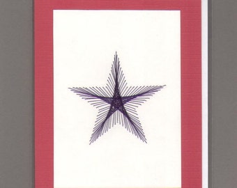Service Flag Hand Stitched Card