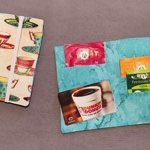 Handmade Cotton Tea Bag Wallet: Travel Tea Case & Gift Card Holder