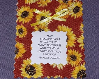 Thanksgiving Friendship Tea Pouch, Poem & Tea Bag, Thanksgiving greeting, Thinking of you, Free shipping