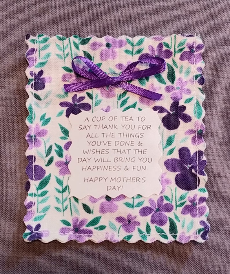 Mother's Day Tea Pouch Poem &amp; Tea Bag/Floral/Polka Dot | Etsy