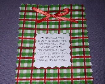 Christmas Friendship Tea Pouch: Thinking of You Poem & Bigelow Tea Bag