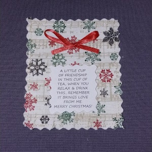Christmas Friendship Tea Pouch: Thinking of You Poem & Bigelow Tea Bag