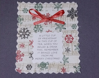 Christmas Friendship Tea Pouch: Thinking of You Poem & Bigelow Tea Bag