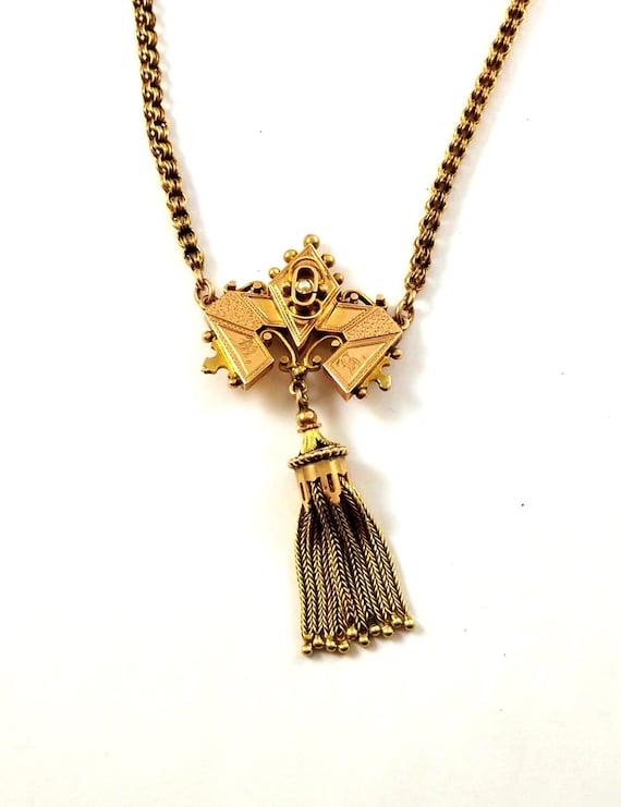 Victorian Necklace in 10k Gold, 1800's